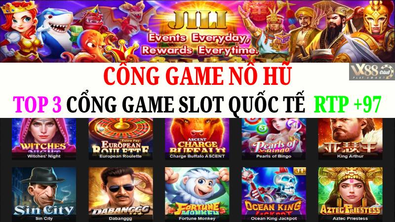 Cổng Game Nổ Hũ - Top 3 Cổng Game Slot Quốc Tế  Uy Tín RTP 97%