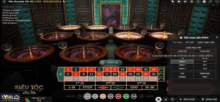Các Cược Yêu Thích Và Các Cược Đặc Biệt trong evolution super speed roulette live (instant roulette live)