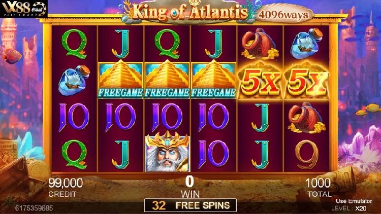 CQ9 King Of Atlantis Slot Game – Tính năng Free Game