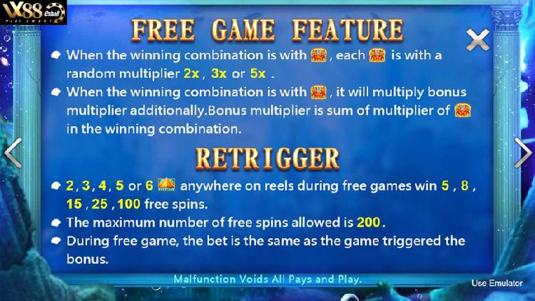 CQ9 King Of Atlantis Slot Game – Tính năng Re-trigger