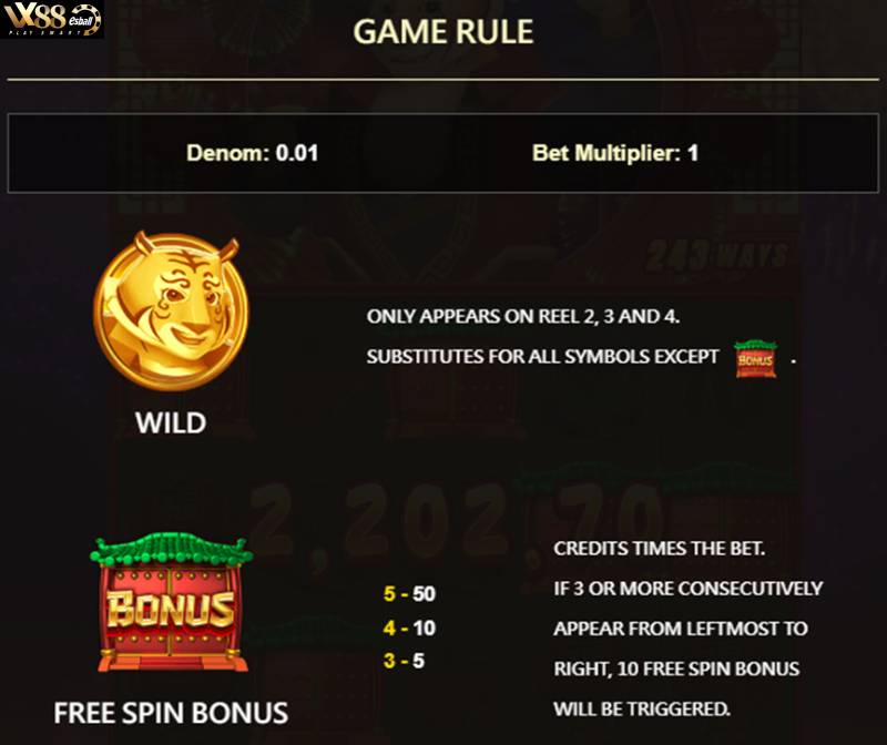 JDB Prosperity Tiger Slot Game – Biểu Tượng Thưởng Free Spin