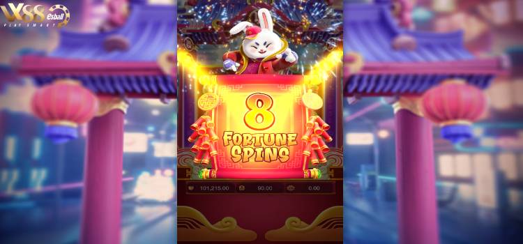 Fortune Rabbit- Tính Năng Thỏ May Mắn ngẫu nhiên kích hoạt 8 vòng Free Spin May mắn