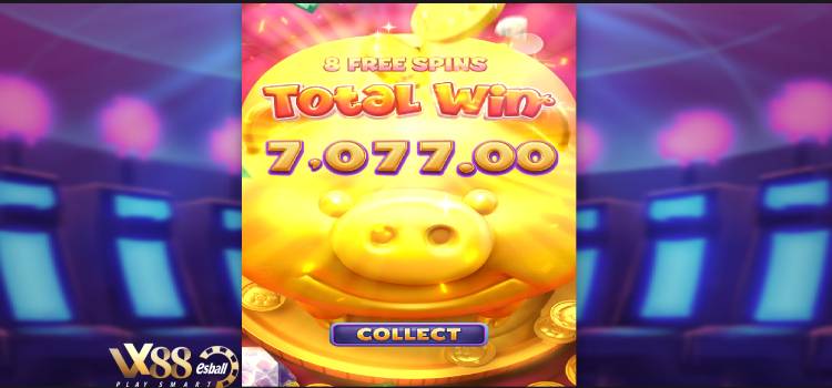 PG Lucky Piggy Slot Game - Total Win 7,077.00