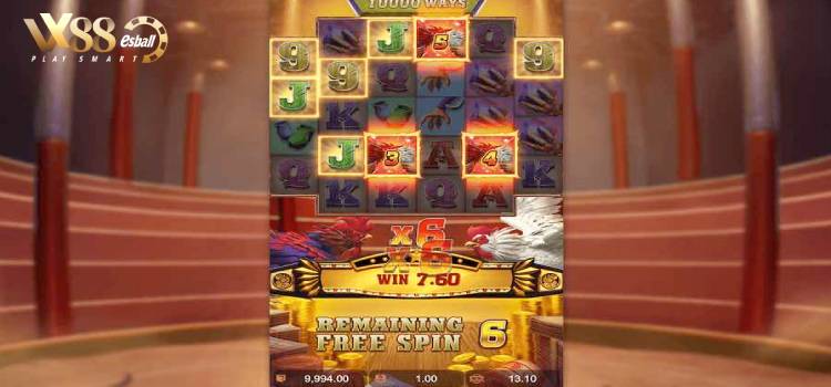PG Rooster Rumble Slot Game – Biểu Tượng WILD Kết Dính